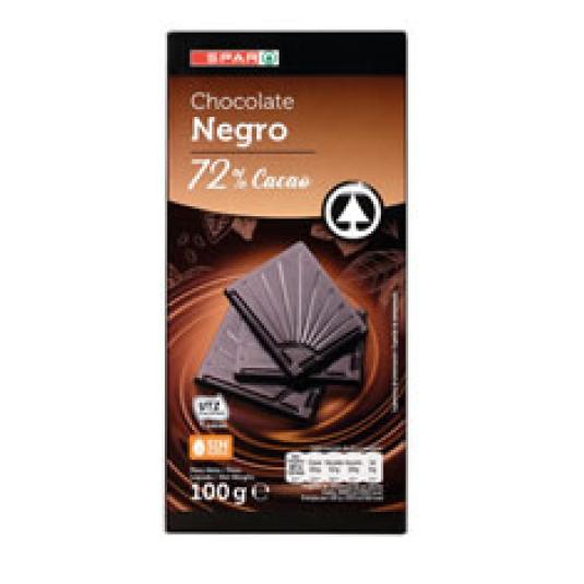 CHOCOLATE NEGRO 72% 100 GR