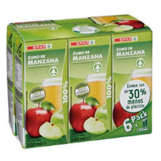 ZUMO 100% MANZANA BRICK PACK-6 X 200 ML