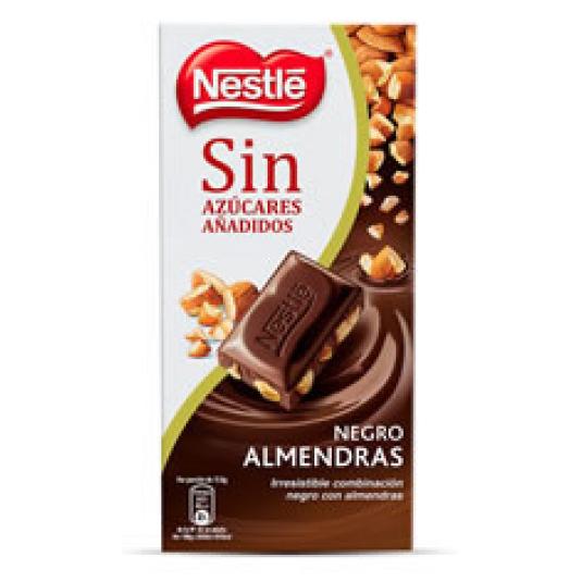 CHOCOLATE NEGRO CON ALMENDRAS 0% 115 GR