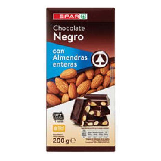 CHOCOLATE NEGRO ALMENDRAS ENTERAS 200 GR