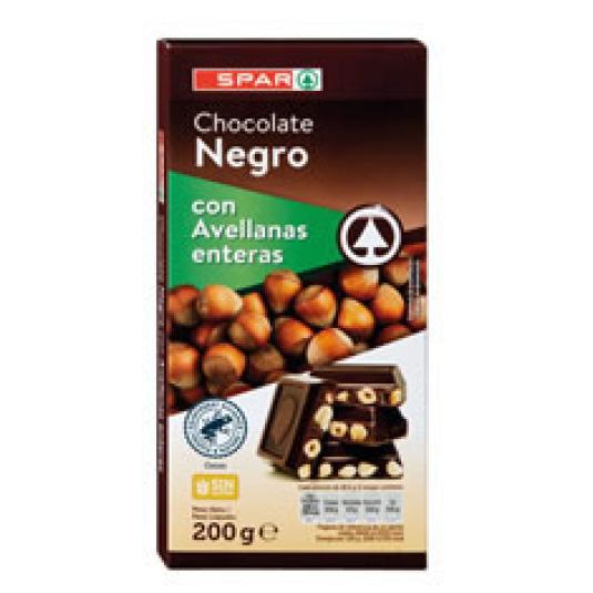CHOCOLATE NEGRO AVELLANAS ENTERAS 200 GR