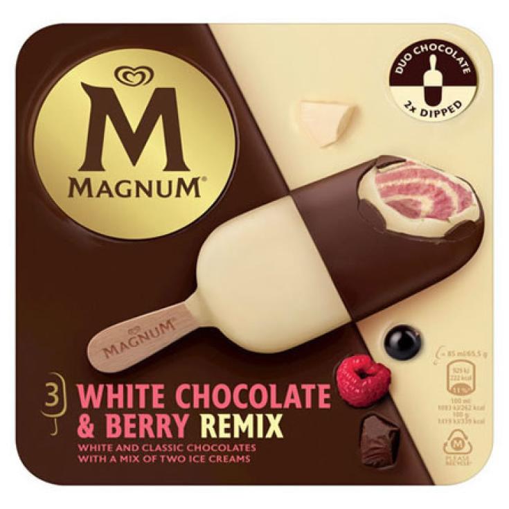 MAGNUM WHITE CHOCOLATE & BERRY 3X65,5 GR