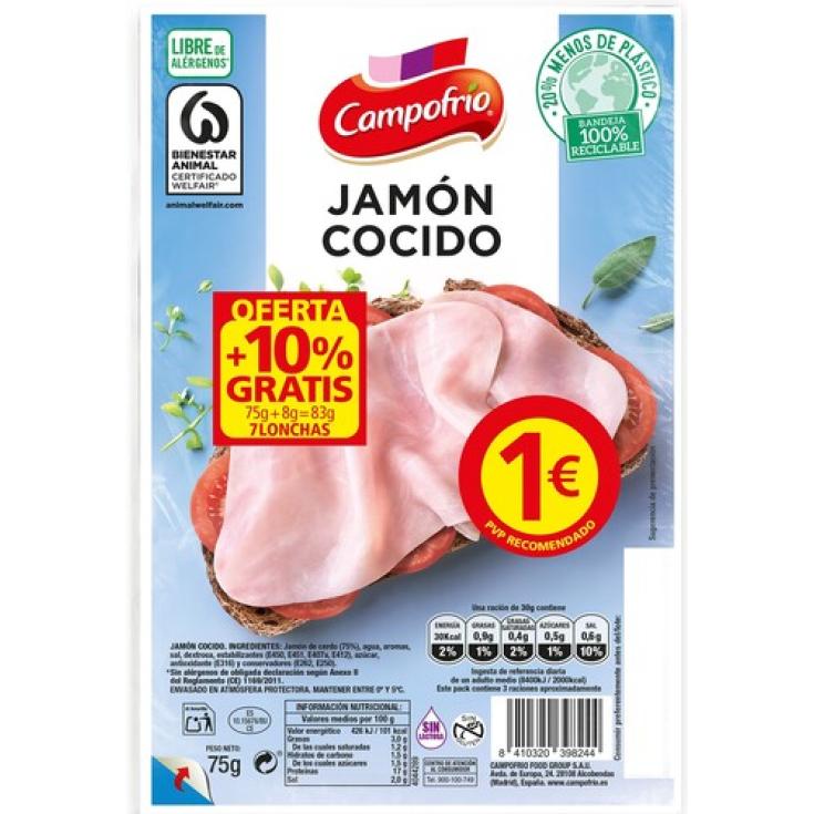JAMON COCIDO LONCHAS 75 GR