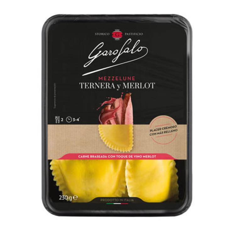 PASTA FRES.MEZZELUNE TERNERA MERLOT 230G