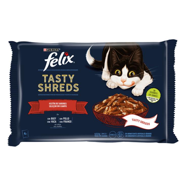 ALIMENT.GATO FESTIN SABORES SHREDS 4x80G