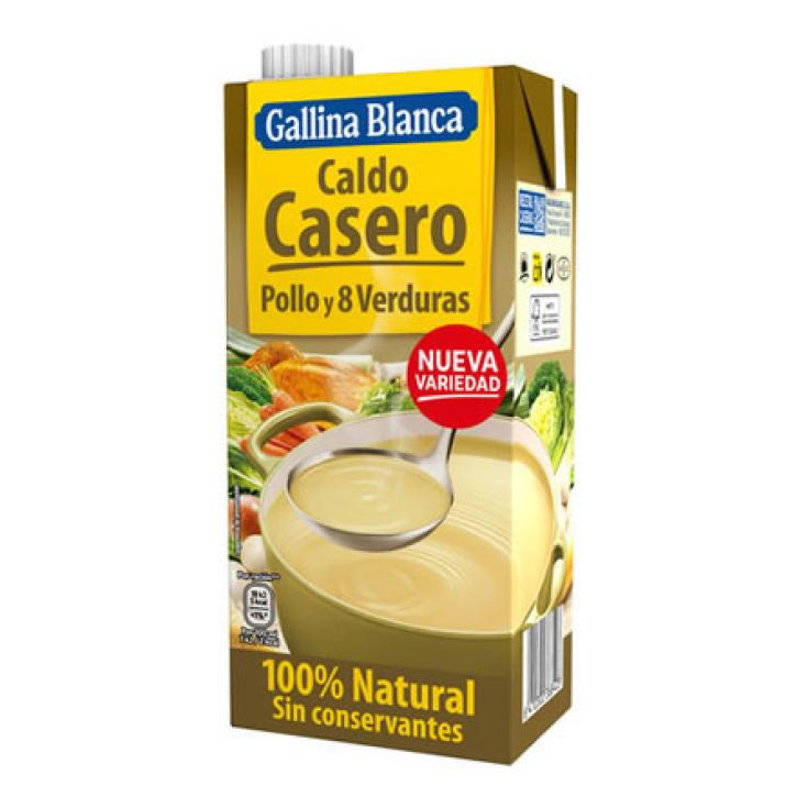 CALDO CASERO POLLO 8 VERDURAS 1 L