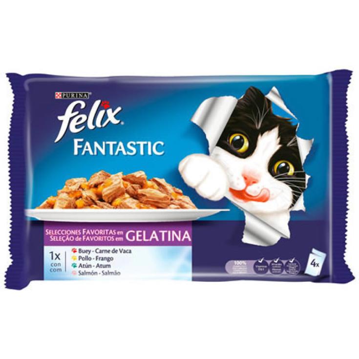 ALIM.GATO EN GELATINA FANTASTIC 4X85GR