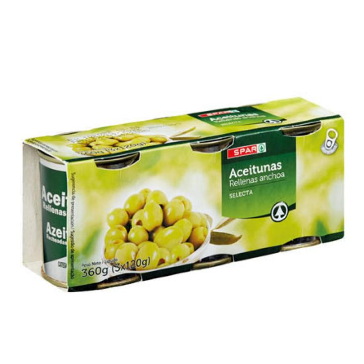 Aceitunas Rellenas de Anchoa. Variedad Manzanilla, Calibre 161-200, Calidad  Primera - SPAIN FOOD OLE