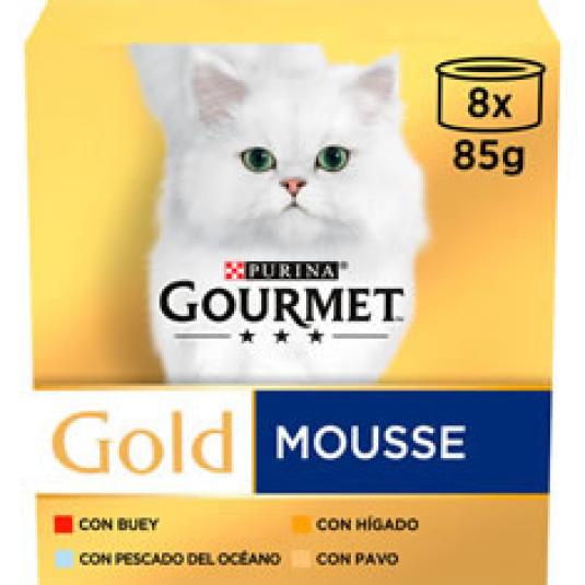 ALIMENTO GATO GOURMET GOLD BUEY 8X85GR