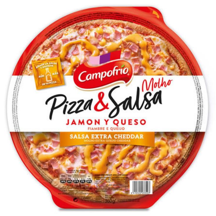 PIZZA JAMON-QUESO SALSA CHEDDAR 360 GR