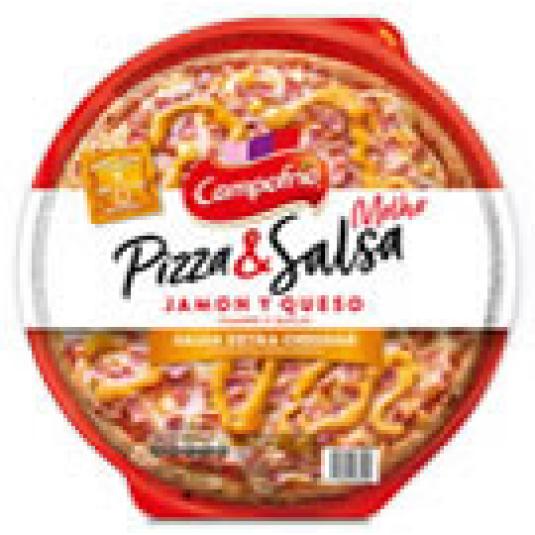 PIZZA JAMON-QUESO SALSA CHEDDAR 360 GR