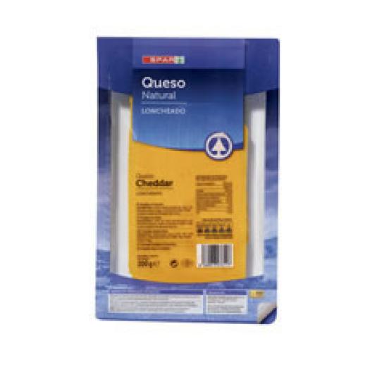 QUESO CHEDDAR NATURAL LONCHAS 200 GR