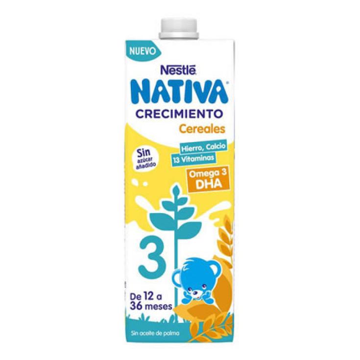 Nativa Nestlé Preparado lácteo infantil de crecimiento desde 1 año con  cereales Nestlé Nativa 3 sin aceite de palma Pack de 3 briks de 180 ml