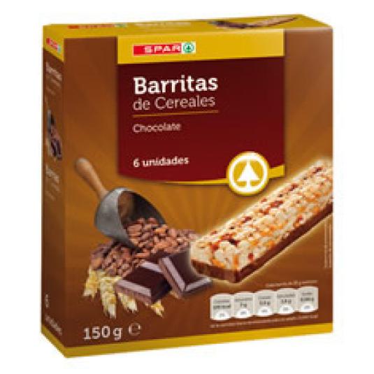 BARRITAS DE CEREALES CHOCOLATE 6X25 GR