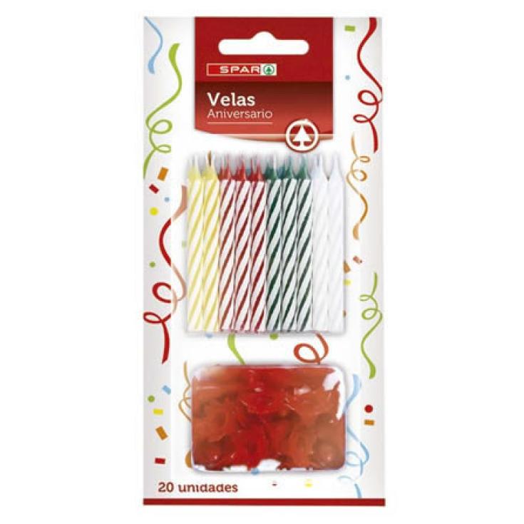 VELAS ANIVERSARIO 20 UD