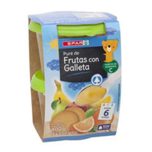 TARRITO INFANTIL FRUTA Y GALLETA 2X200GR