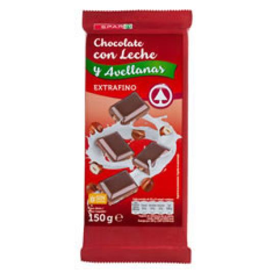 CHOCOLATE CON LECHE Y AVELLANAS 150 GR