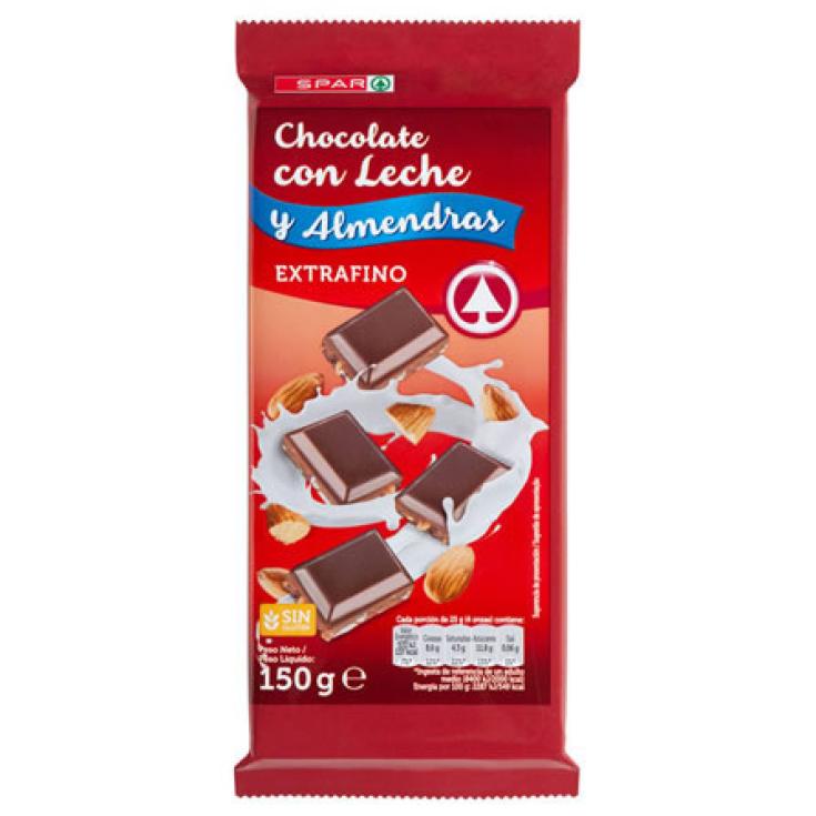 CHOCOLATE CON LECHE Y ALMENDRAS 150 GR