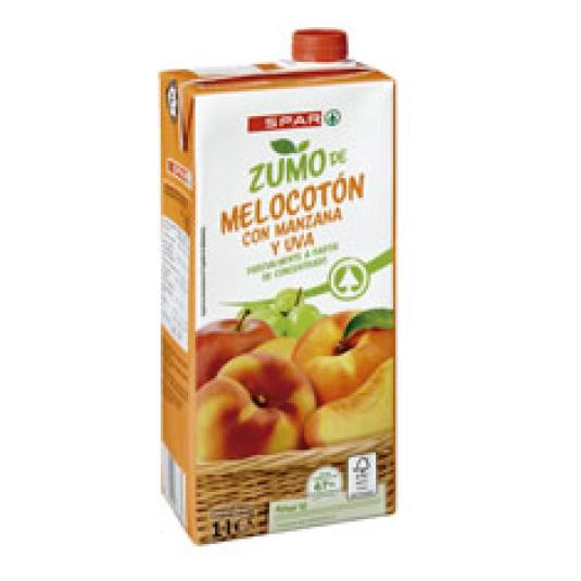 ZUMO MELOCOTON MANZANA Y UVA 1 L